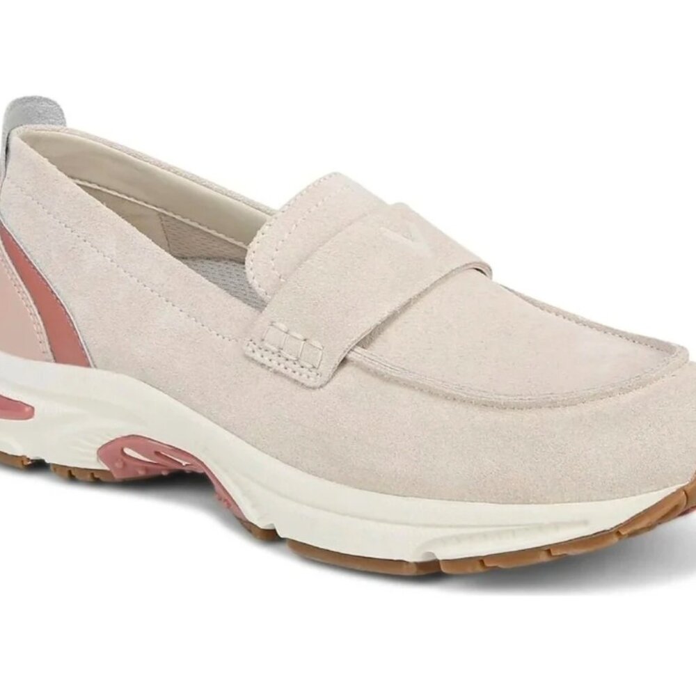Vionic Women's Pale Pink Suede Slip-On Loafer Sneaker